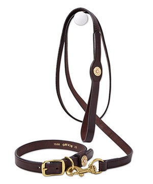 Orvis Shotshell ALL LEATHER Collar and 6ft. Leash.