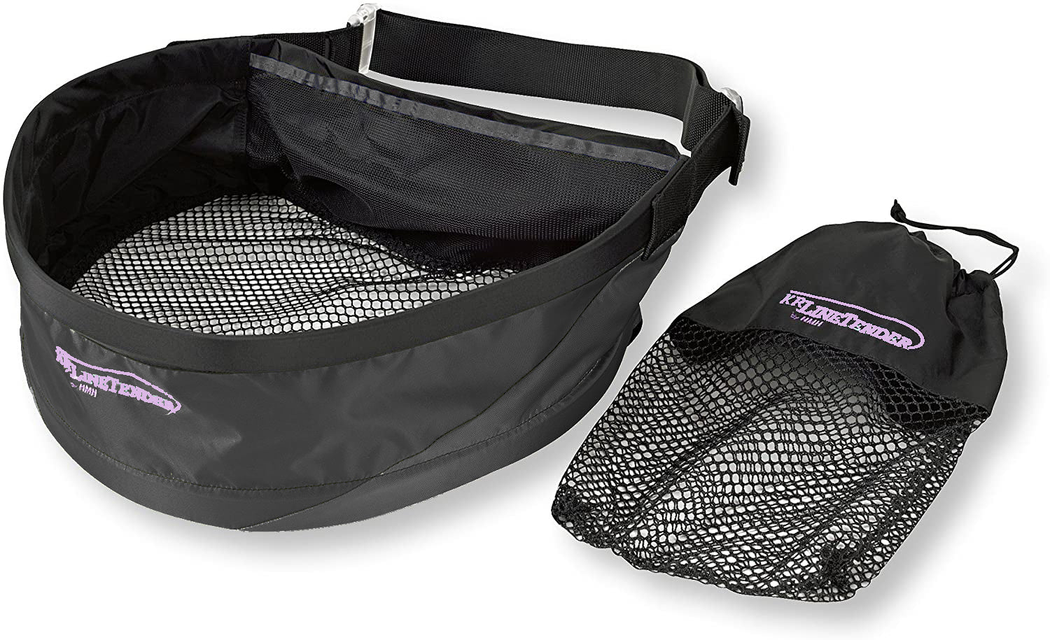 Nylon Fly Fishing Line Tray String Bag Nylon Mesh Stripping Basket with Two  Pockets, Black - AliExpress