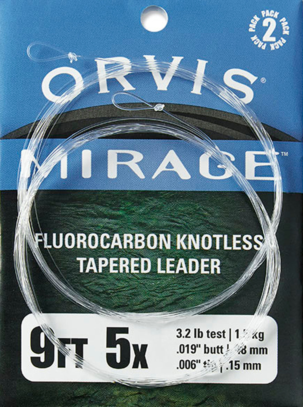 Orvis Mirage Fluoracarbon Trout Knotless 9' Leader (2 pack